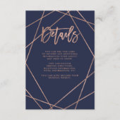 Imitats Rose Gold Geometric | Details zu Navy Blue Begleitkarte (Vorderseite)