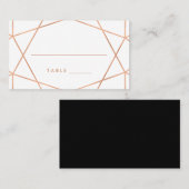 Imitats Rose Gold Geometric Wedding Escort Cards Platzkarte (Vorne/Hinten)