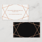 Imitats Rose Gold Geometric Wedric Website Cards Begleitkarte (Vorne/Hinten)