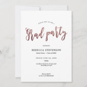 Imitats Rose Gold Graduierung Party Einladung (Vorderseite)