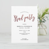 Imitats Rose Gold Graduierung Party Einladung (Stehend Vorderseite)