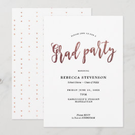Imitats Rose Gold Graduierung Party Einladung