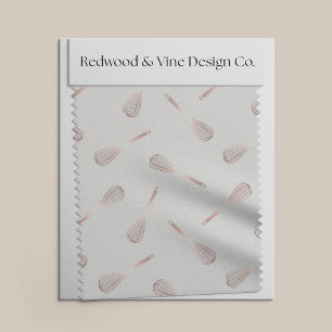 Imitats Rose Gold & Grau Küche Whisk Muster Stoff