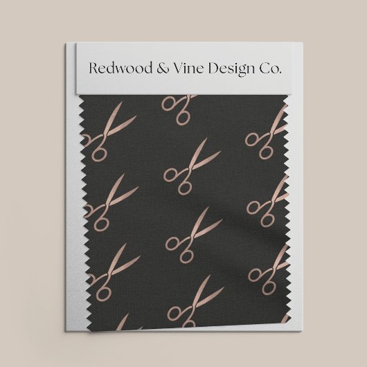 Imitats Rose Gold Hair Salon Scheren Muster Stoff