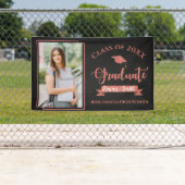 Imitats Rose Gold Klasse von 2025 Foto Abschluss Banner (Insitu)