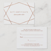 Imitats Rose Gold Look Geometric | Geschenkgutsche Rabattkarte (Vorne/Hinten)