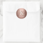 Imitats Rose Gold Monogramm und Name Aufkleber (Tasche)