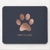 Imitats Rose Gold Paw Print auf Navy Mousepad (Vorne)