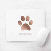 Imitats Rose Gold Paw Print auf Weiß Mousepad (Mit Mouse)