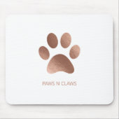 Imitats Rose Gold Paw Print auf Weiß Mousepad (Vorne)