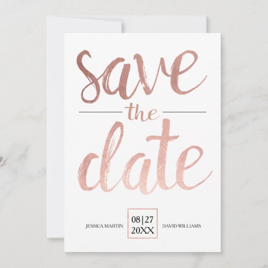 Imitats Rose Gold Save the Date (Vorderseite)
