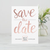 Imitats Rose Gold Save the Date (Stehend Vorderseite)