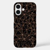 Imitats Rose Gold & Schwarz Moderne Geometrie Case-Mate iPhone Hülle (Rückseite)