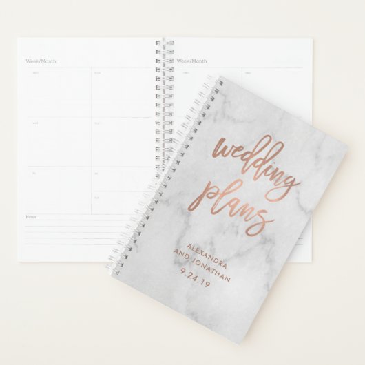 Imitats Rose Gold-Script auf Marble | Hochzeitspla Planer (Anzeige)