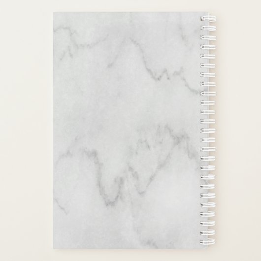 Imitats Rose Gold-Script auf Marble | Hochzeitspla Planer (Rückseite)