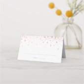 Imitats Rose Goldene Foil Confetti Dots Hochzeit Platzkarte (Vorderseite)