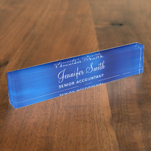 Imitats Royal Blue Metallic Foil Namensplakette