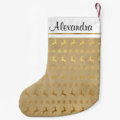 Imitats Rustic Gold Foil Weihnachtsschmuck Monogra Kleiner Weihnachtsstrumpf (Rückseite)