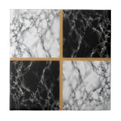Imitats Schwarz-Weiß-Marmor-Keramik Tile Fliese (Vorderseite)