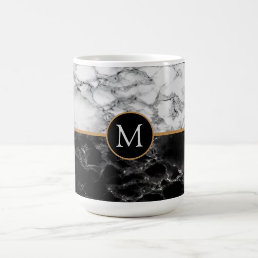 Imitats Schwarz-weiß Marmorkaffee Tasse kundenspez (Zentrum)