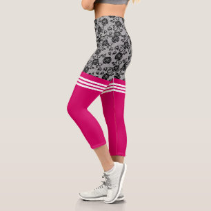 Imitats Schwarze Rose Lace Fishnet Otk Socks - ele Capri Leggings