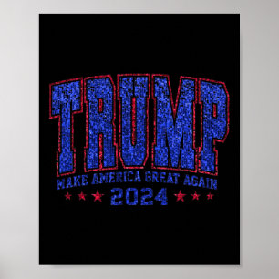 Imitats Sequins Trump 2024 Präsident Make America  Poster