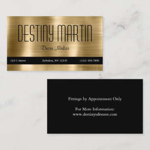 Imitats Shiny Metallic Gold Black Contact Bar Visitenkarte