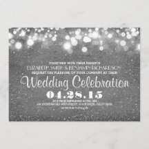 Imitats Silber Glitzer Lichter Hochzeit lädt ein