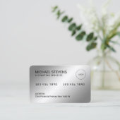 Imitats Silber-metallic Kreditkarte sieht aus Visitenkarte (Stehend Vorderseite)