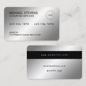 Imitats Silber-metallic Kreditkarte sieht aus Visitenkarte (Vorne/Hinten)