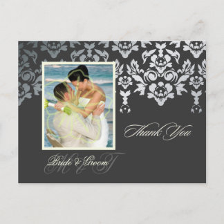Imitats Silver Damask Lace Danke Foto/DIY Farbe Postkarte