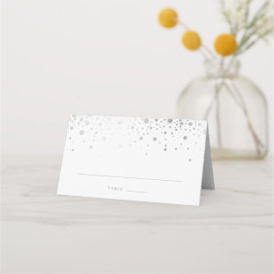 Imitats Silver Foil Confetti Dots Elegante Hochzei Platzkarte