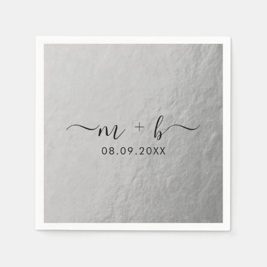 Imitats Silver Foil Wedding Napkins Serviette (Vorderseite)