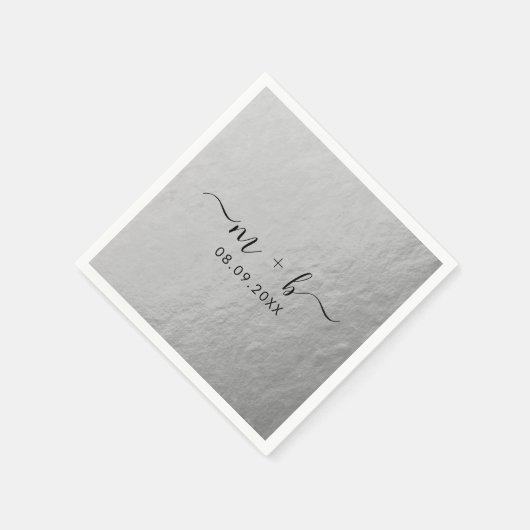 Imitats Silver Foil Wedding Napkins Serviette (Ecke)