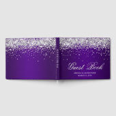 Imitats Silver Glitzer Indigo Lila Ombre Wedding Gästebuch (Voll)