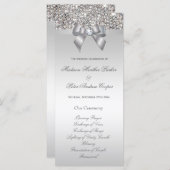 Imitats Silver Sequins Bow Wedding Program Programm (Vorne/Hinten)