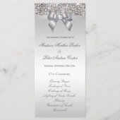 Imitats Silver Sequins Bow Wedding Program Programm (Vorderseite)