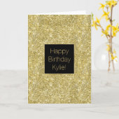 Imitats Sparkle Gold Glitzer Geburtstag Karte (Gelbe Blume)
