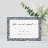 Imitats Sparkle Wedding RSVP Card Karte (Stehend Vorderseite)