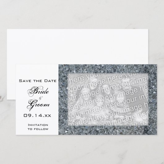 Imitats Sparkle Wedding Save the Date (Vorne/Hinten)