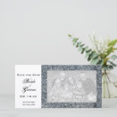 Imitats Sparkle Wedding Save the Date (Stehend Vorderseite)