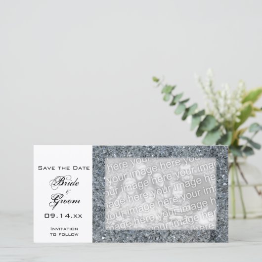 Imitats Sparkle Wedding Save the Date (Stehend Vorderseite)