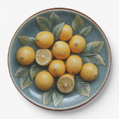 Imitats Steinware-Keramik-Zitronen Pappteller (Vorderseite)