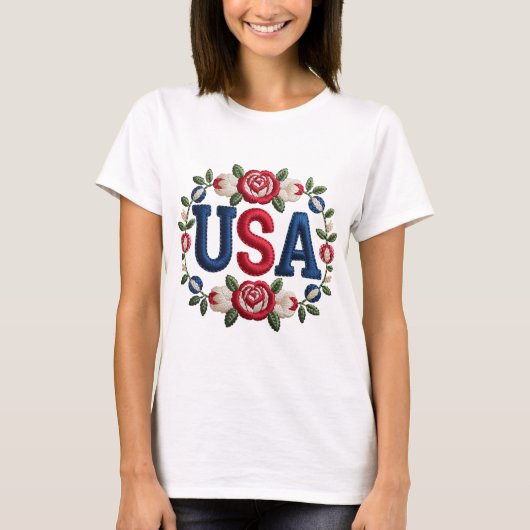 Imitats Stickerei USA Tshirt (Vorderseite)