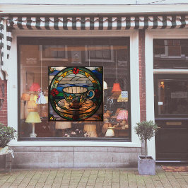 Imitats Tea Cup & Saucer Fensteraufkleber