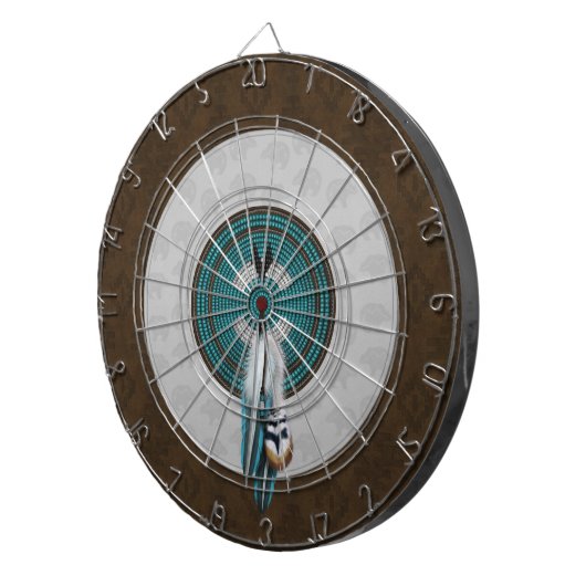 Imitats Toolted Leather & Native American Beadwork Dartscheibe (Vorderseite rechts)