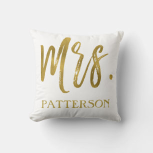 Imitats und Nachname Gold Foil Pillow Kissen