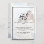 Imitats Vellum Effect Overlay-Foto Hochzeitdetails Begleitkarte (Vorne/Hinten)