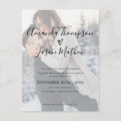 Imitats Vellum-Effekt Doppelseitiges Foto Hochzeit Einladungspostkarte (Vorderseite)