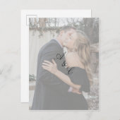 Imitats Vellum Elegantes Script Foto Save the Date Einladungspostkarte (Vorne/Hinten)